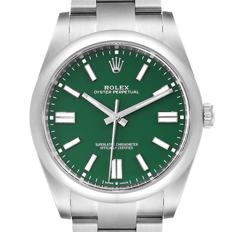 rolex oyster perpetual 41mm green.